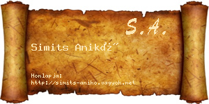 Simits Anikó névjegykártya